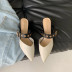 belt buckle thick heel half slippers NSHU31916