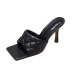 rhombus square toe high-heeled slippers  NSHU31940