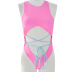 solid color strappy one-piece swimsuit  NSHL31954