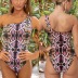 sexy snake print one-shoulder swimsuit  NSHL31966