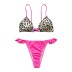 bikini con estampado de leopardo en color fluorescente NSHL31969