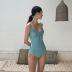 solid color fashion sports one-piece swimsuit NSHL31975