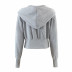 solid color cardigan hoodie NSLD31998
