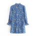small floral high neck puff sleeve dress  NSAM32025