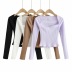  fashion petal collar long-sleeved T-shirt  NSAC32085