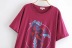 retro print loose short-sleeved T-shirt  NSAC32087