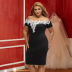 one-neck lace strapless sexy plus size dress NSSI32104