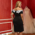 one-neck lace strapless sexy plus size dress NSSI32104