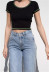 Fashion Casual Stretch Slim Short T-shirt  NSLD32301