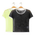 mesh semi-perspective short-sleeved T-shirt  NSLD32304