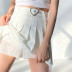 pure color high waist pleated short skirt  NSLD32320