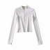 front zipper stand-up collar long-sleeved t-shirt  NSAC32336