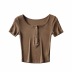 fashion slim stretch short-sleeved T-shirt  NSAC32347