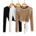 hollow strap long-sleeved sweater   NSAC32351