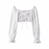folds mesh lantern sleeve short shirt NSAC32356