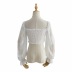 folds mesh lantern sleeve short shirt NSAC32356