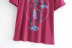 round neck short-sleeved carp print T-shirt  NSAM32364