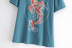 round neck short sleeve carp printed T-shirt  NSAM32365