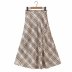  plaid print simple style long skirt NSAM32370