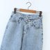 waist asymmetrical straight jeans  NSAM32375