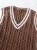 single twist brown V-neck vest sweater  NSAM32376