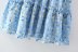 watermark blue bottom printing laminated elastic waist skirt  NSAM32379
