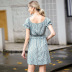 summer new printed floral one-shoulder lace casual dress NSAL32437