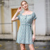 summer new printed floral one-shoulder lace casual dress NSAL32437