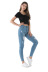 elastic ripped washing slim fit jeans NSSY32600