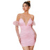 sequined halter deep V-neck breast-wrapped sexy dress  NSWX32618