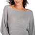 irregular bat-sleeve oblique shoulder loose woven sweater NSOY32628