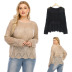 hollow knit casual fashion pullover sweater   NSOY32633