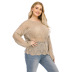 hollow knit casual fashion pullover sweater   NSOY32633