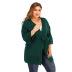 deep V three-quarter sleeve woven sweater   NSOY32638