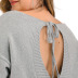 personality strappy sexy backless V-neck woven pullover sweater   NSOY32639