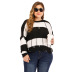 sexy backless black and white stripes woven pullover  NSOY32640