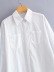 small lapel single breasted loose pocket shirt  NSHS32650