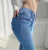 high waist breasted frayed denim pants NSHS32659