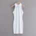Polo Collar Casual Solid Color Vest Dress NSAC32681