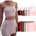 solid color double layer short camisole clothes set NSAC32706