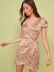retro V-neck small floral lace-up dress NSAC32762