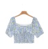 floral square neck puff sleeve top  NSLD32779