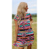 printed short-sleeved V-neck loose casual dress NSZH32856