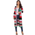  multicolor striped long-sleeved jacket cardigan  NSSI32903