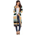  multicolor striped long-sleeved jacket cardigan  NSSI32903