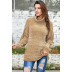 loose rib knit solid color turtleneck sweater  NSSI32910