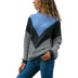 loose long-sleeved contrast color rib knit sweater NSSI32912