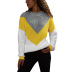 loose long-sleeved contrast color rib knit sweater NSSI32912