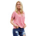 Summer new style V-neck short-sleeved loose casual solid color large size shirt NSSI32930