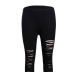 ripped solid color leggings  NSSI32932
